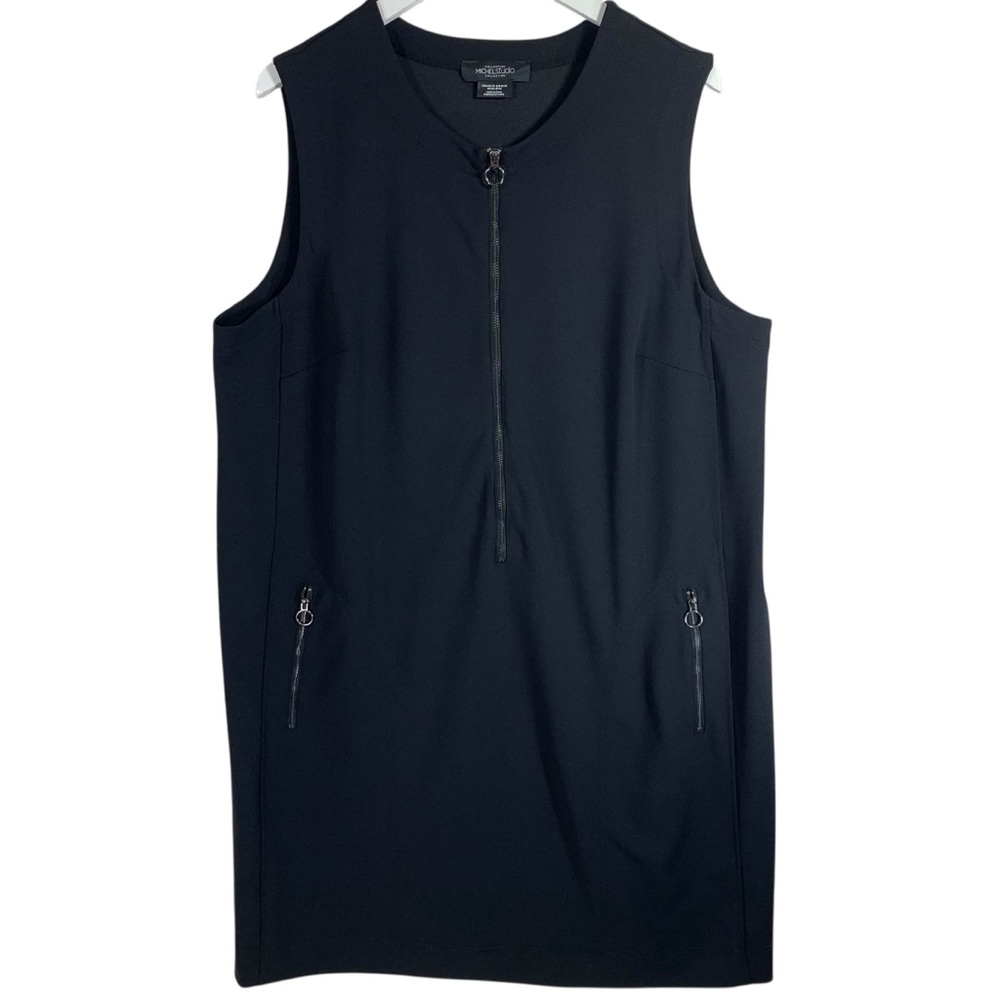 MICHEL STUDIO plus size  Black Sleeveless  Dress with Zipper Details size 2X